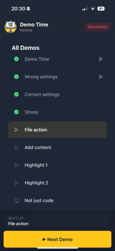Remote Cotrol - Actions