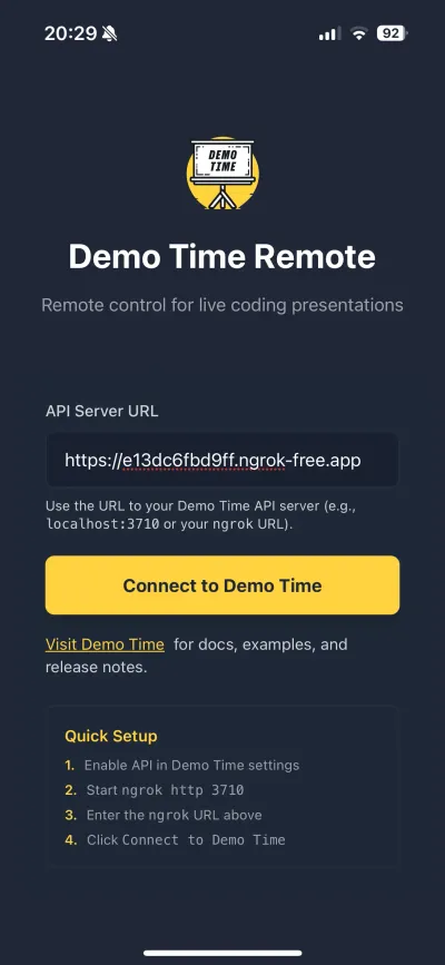 Remote Cotrol for Demo Time
